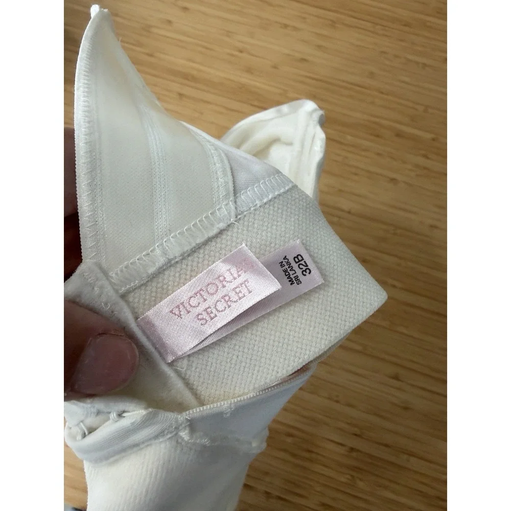 Vintage Pink Label Victoria's Secret Ivory Lace Corset Bustier 32B
